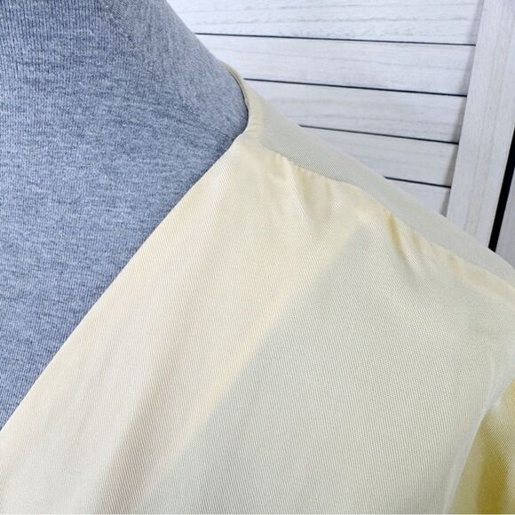 Zara Button Front Tie Waist Shirt Dress Yellow XS Cap Sleeve - Picture 9 of 14